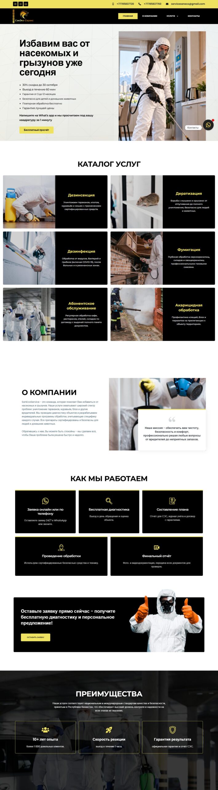 Сайт SanEcoService на компьютере