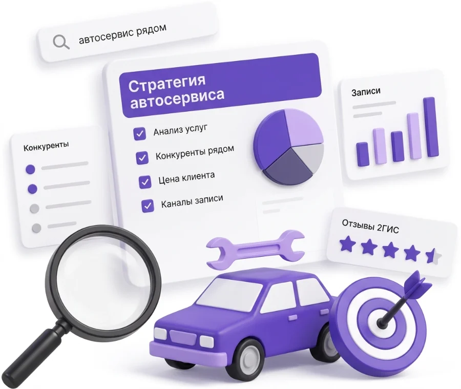 Стратегия продвижения автосервиса: анализ конкурентов и отзывы 2ГИС