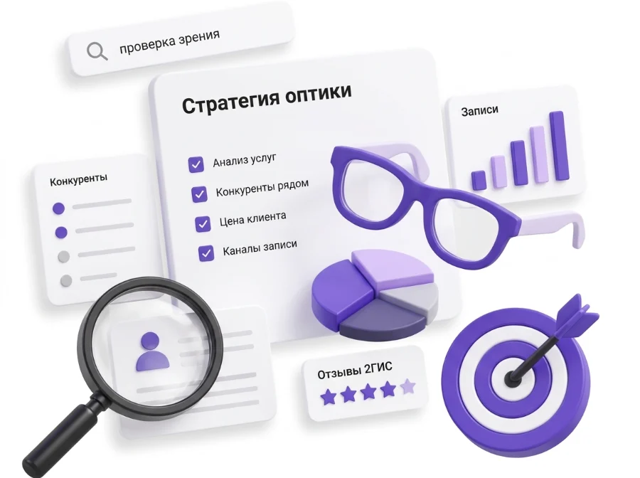 Стратегия продвижения салона оптики: анализ конкурентов и отзывы 2ГИС