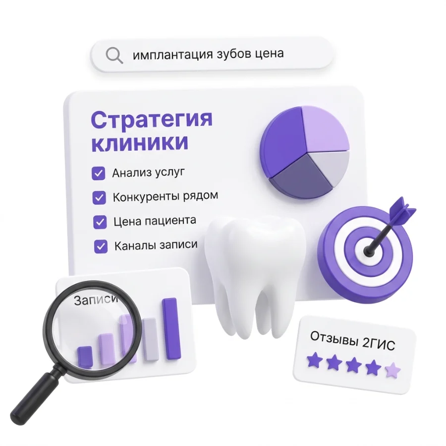 Стратегия продвижения стоматологии: анализ конкурентов и отзывы 2ГИС