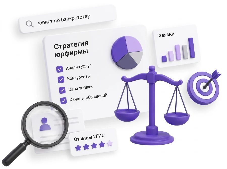 Стратегия продвижения юридической фирмы: анализ конкурентов и отзывы 2ГИС